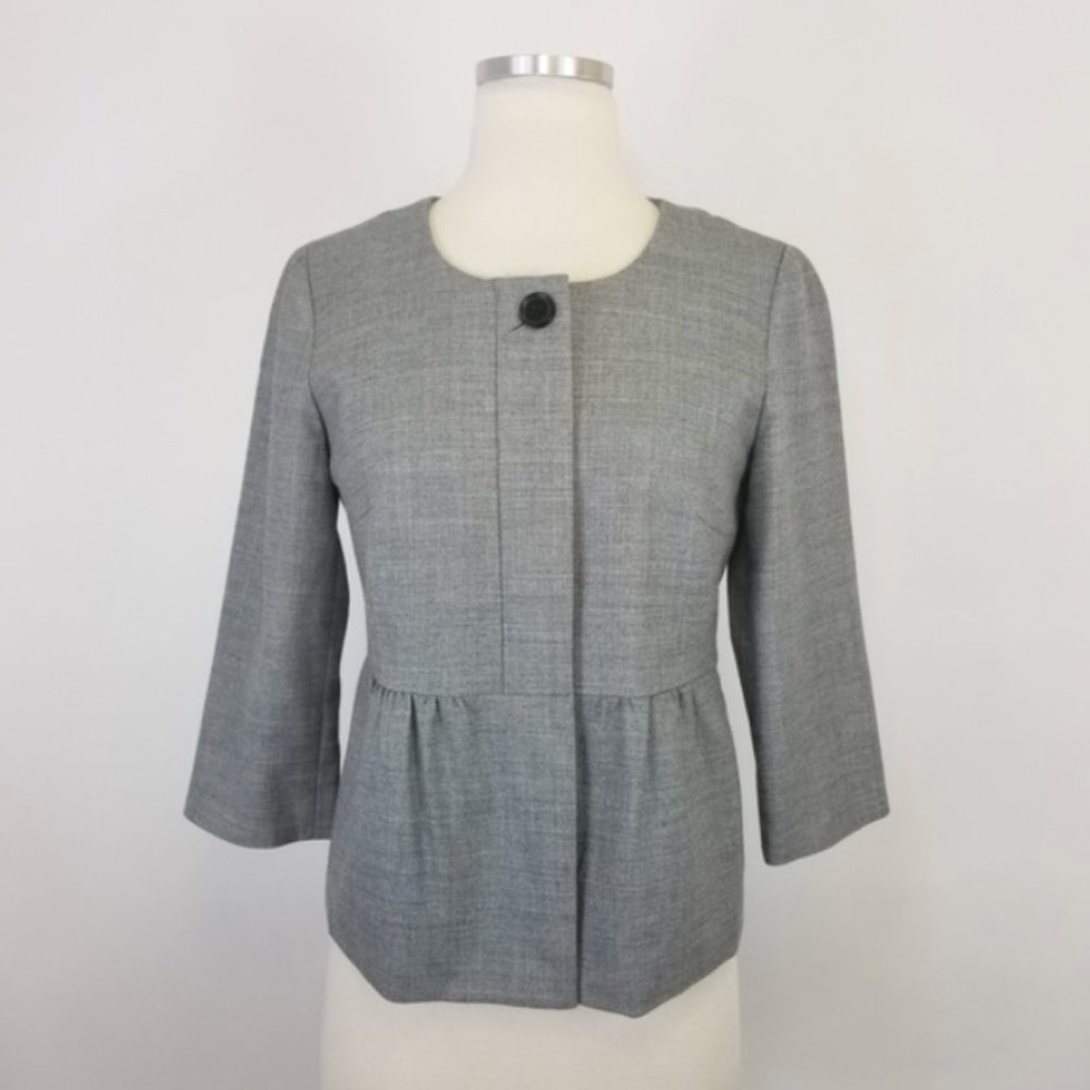J. Crew Gray Pleated Suit Jacket